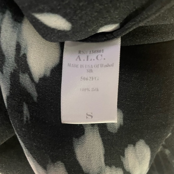 A.L.C. Silk Floral Print Sleeveless Midi Dress in Black Size Small - Picture 4 of 6